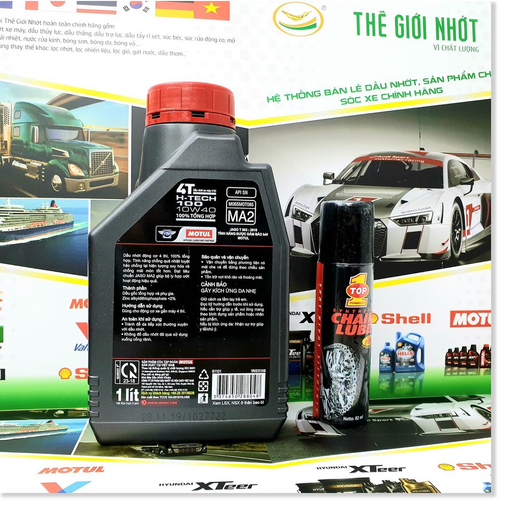 [ SỬA CHỮA LƯU ĐỘNG 24/7 HCM ] Combo MOTUL 3100 GOLD 10W40 1L và Rửa sên Top 1 82ml GARA NGUYỄN LỢI