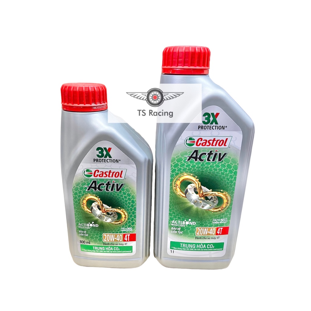 Nhớt Castrol Activ 20w40 0.8l 1.0l Chính Hãng - Xe Số