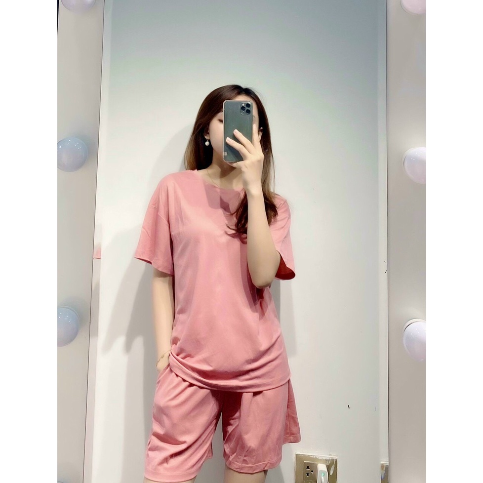 Bộ Đồ Nữ Quần Sooc Cổ V Mặc Nhà Mùa Hè Chất Liệu Thoáng Mát BDN5156