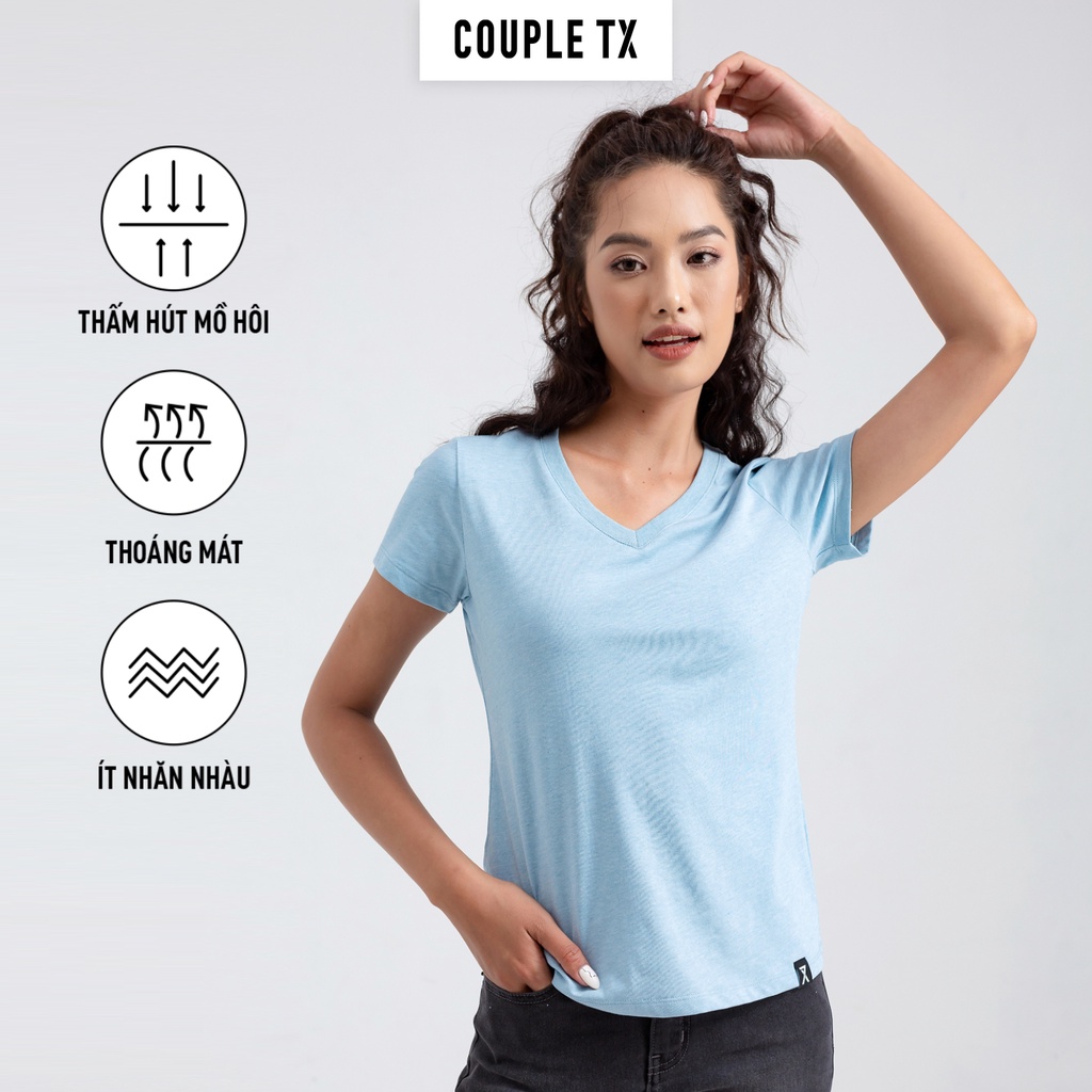 Áo Thun Cổ Tim Basic Nữ Couple TX