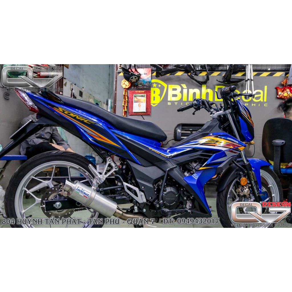 Tem rời SONIC 150 xanh đen - decalq7