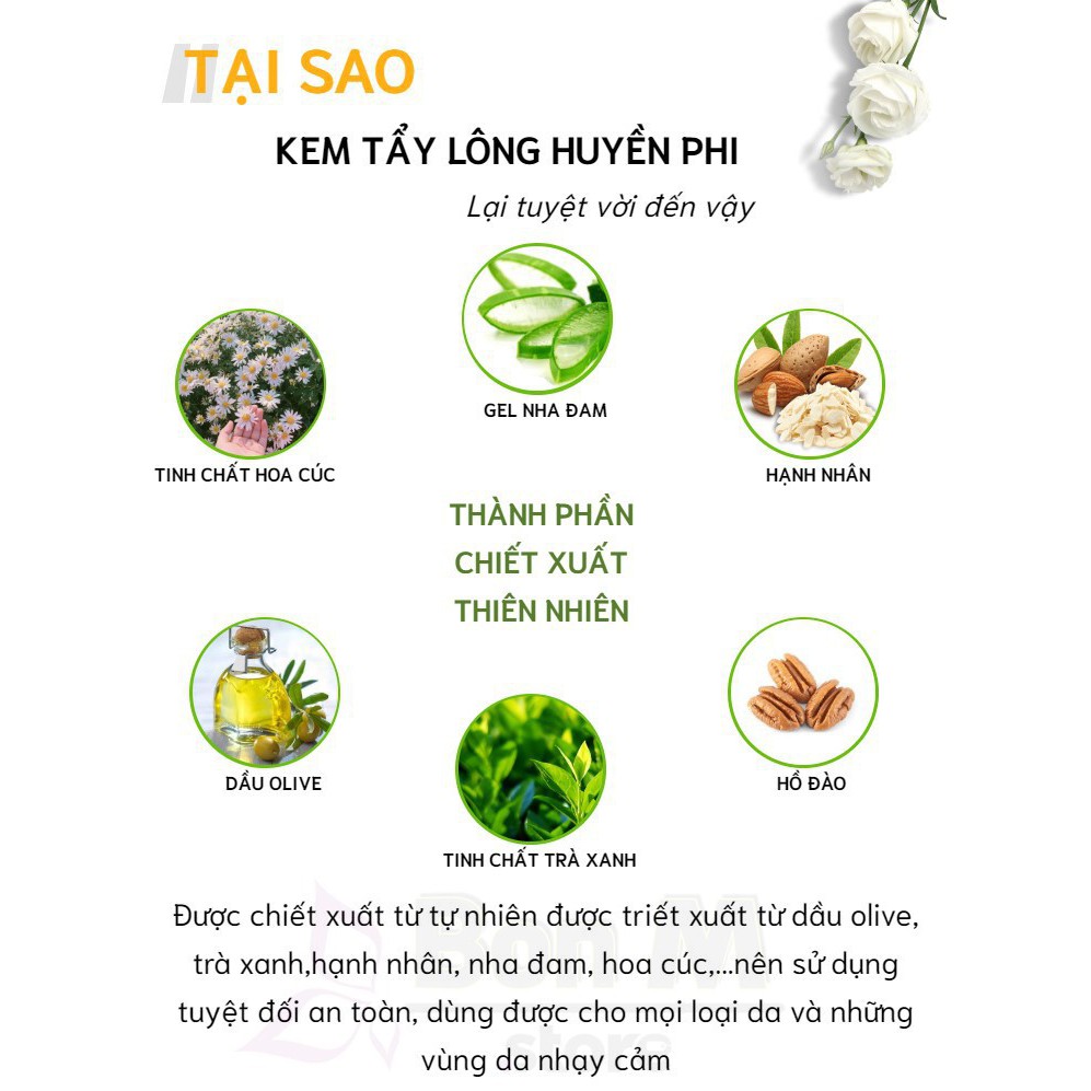 [HÀNG CAO CẤP] Kem Tẩy Lông Huyền Phi - Triệt Sạch Bất Chấp Các Loại Lông | BigBuy360 - bigbuy360.vn