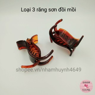 Sỉ 12 chiếc kẹp gắp tóc - kẹp càng cua 3 răng [sơn đồi mồi] - Hình thật 100%