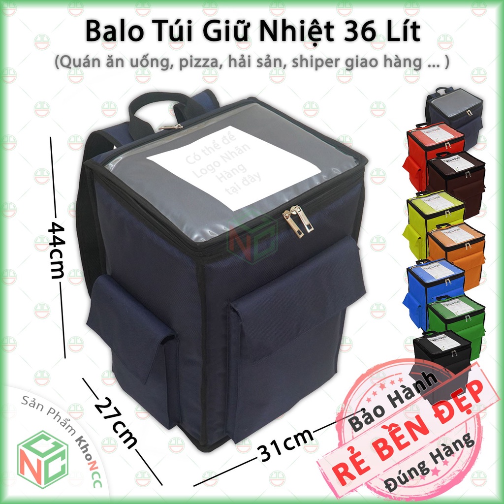 Balo Túi Giữ Nhiệt Giao Hàng 36 Lít - Quán Ăn Uống, Shiper Giao Hàng - NKT-7166-36L-XD (Nhiều màu)