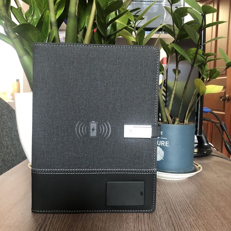 Sổ tay đa năng tích  hợp pin 8000mAh - Sạc không dây - quà tặng cao cấp
