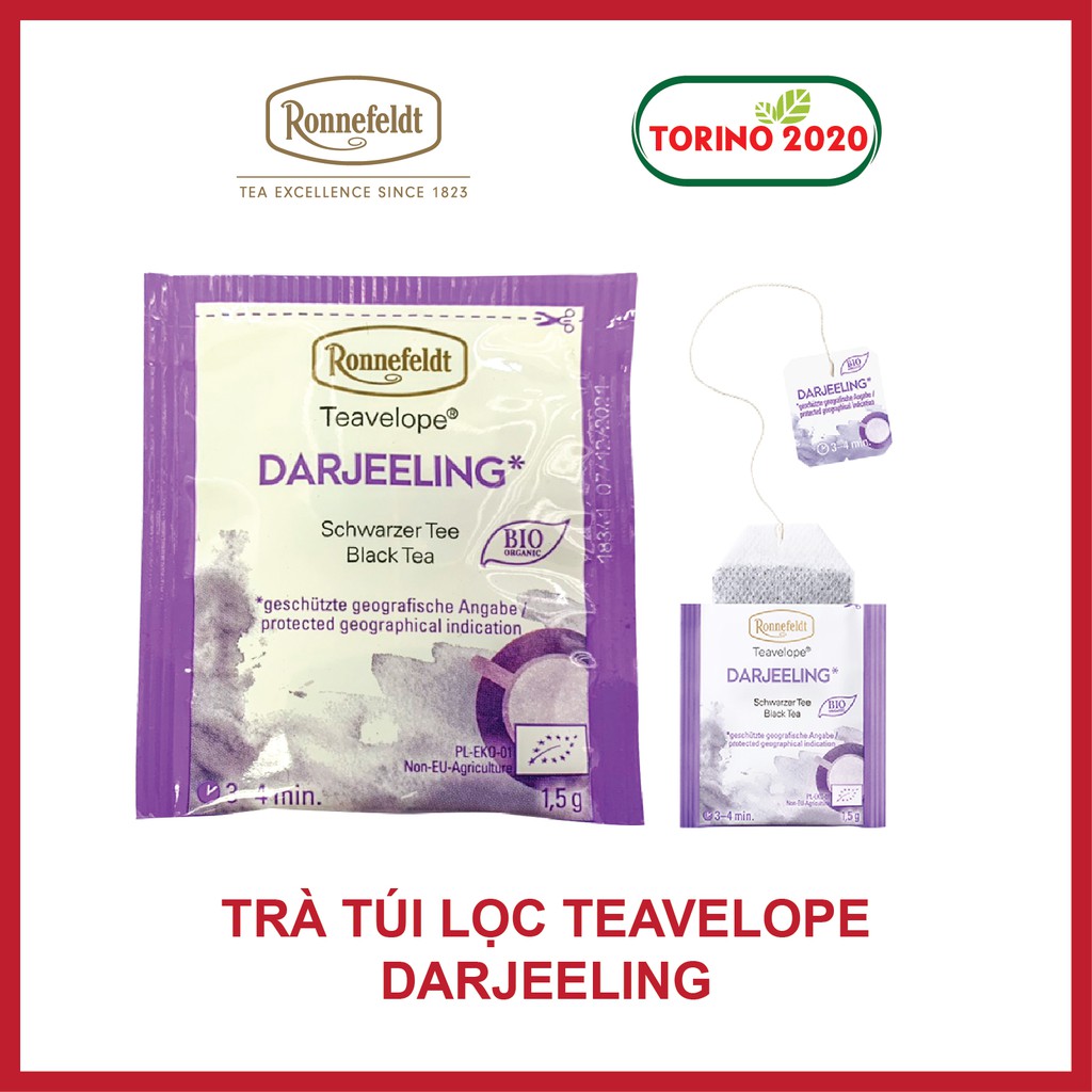 Trà Túi Lọc Ronnefeldt tea-Teavelope Darjeeling 1 túi 1.5g - sáng lập từ năm 1823