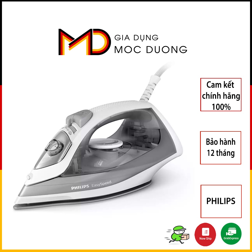 Bàn là PHILIPS GC1751/80, màu ghi xám, công suất 2000W [ HÀNG CHÍNH HÃNG]