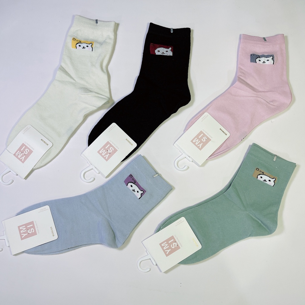 Vớ nữ thể thao cotton cổ ngắn và cổ cao