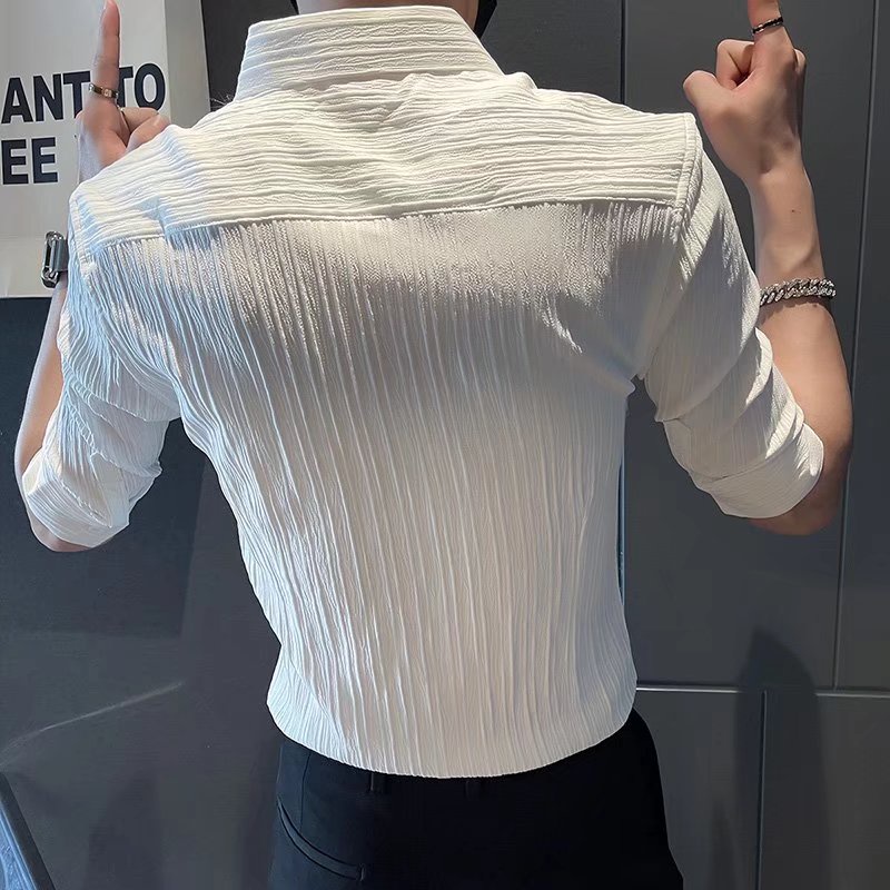 Áo Sơ Mi Ngắn Tay Họa Tiết Sọc Thời Trang Dành Cho Nam