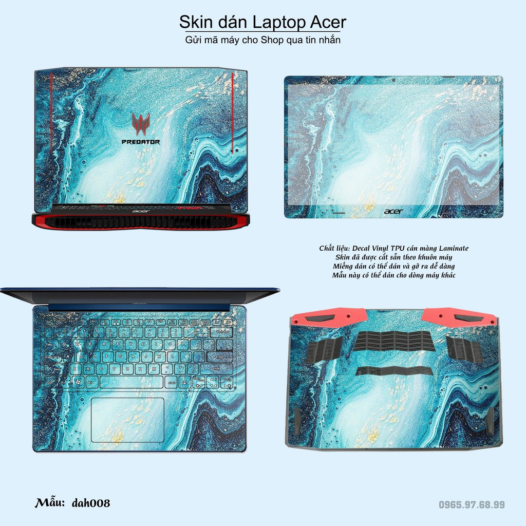 Skin dán Laptop Acer in hình vân đá (inbox mã máy cho Shop)