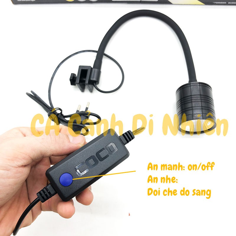 Đèn led thủy sinh BIOTOP đổi màu 3 chế độ đèn rọi kẹp thành hồ cá SD-300 5W 7W 10W