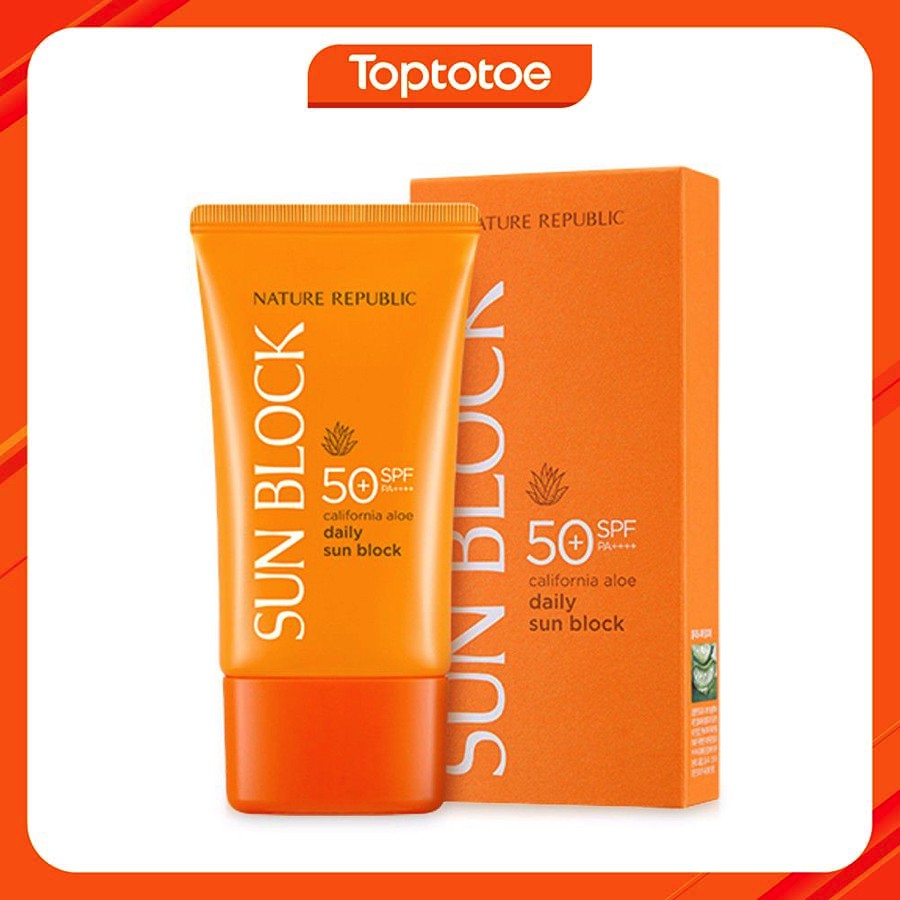 Kem Chống Nắng Nâng Tone Nature Republic California Aloe Daily Sunblock SPF50 57ml