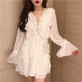 [Hàng oder] Váy trắng bánh bèo