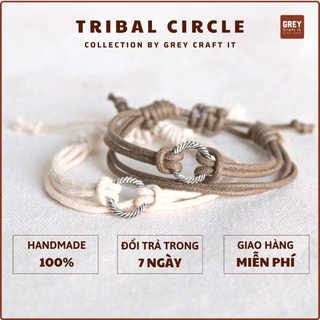 Vòng tay Unisex Tribal Circle Charm Tròn may mắn Boho Style Độc Lạ miễn phí ship sửa đổi trả & Order riêng Handmade 100%