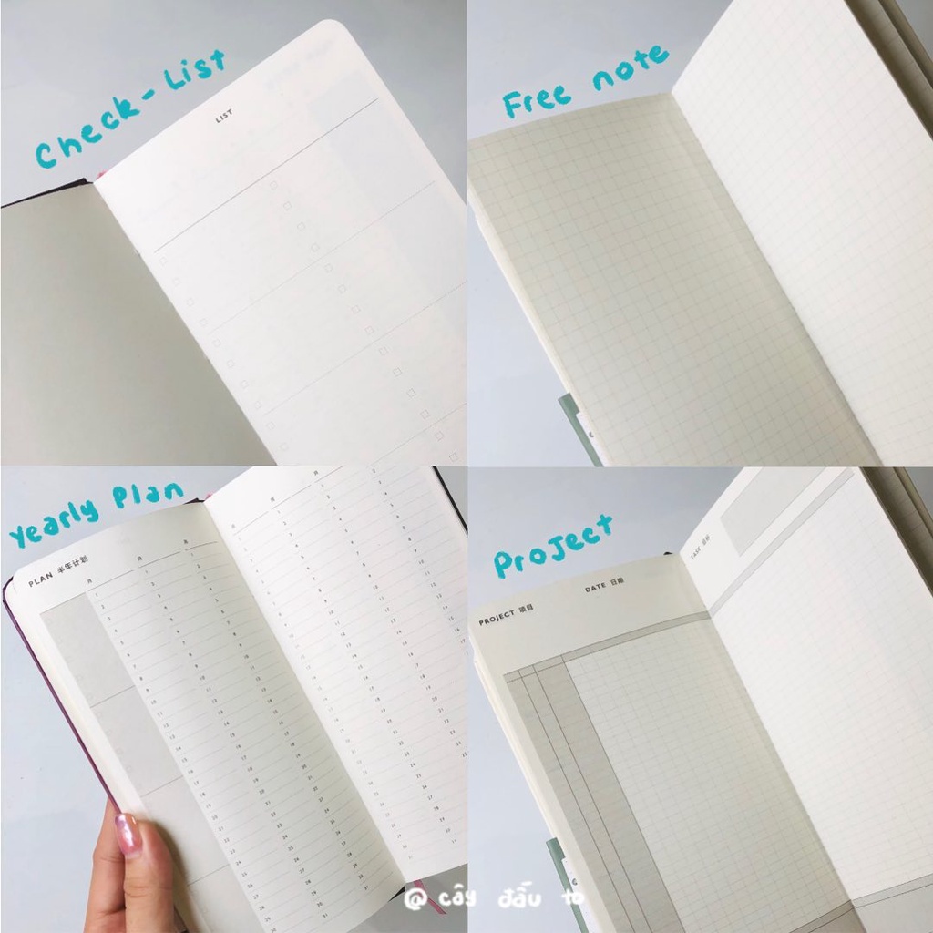 [Mã LIFEB04ALL giảm 10% tối đa 15K đơn 0Đ] Sổ Planner Ghi Chép Cầm Tay 84 Trang Tiện Lợi Slim Note For Diary Cây Đầu To