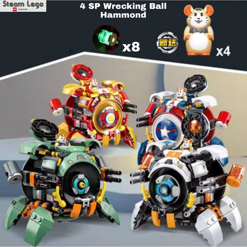 (PHIÊN BẢN PHÁO LAZER) Đồ Chơi Kiểu LEGO Lắp Ráp 12in1 Mô Hình Nhân Vật Wrecking Ball Chuột Hamster - 234 pcs cho trẻ em