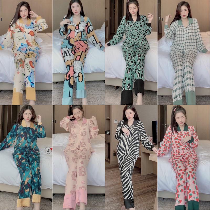 Bộ đồ ngủ, set pijama nữ lụa hàn cao cấp họa tiết trẻ trung ảnh thật giá xưởng - Mộc Shop