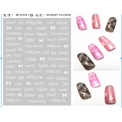 Sticker Nail Hình Chữ Dán Móng Tay Họa Tiết Mới Đẹp