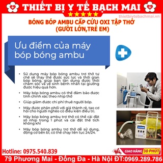 Bóng Bóp Ambu Cấp Cứu Oxy Tập Thở [Người Lớn, Trẻ Em]