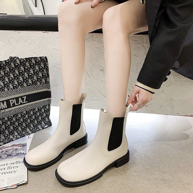 Square Toe Low Heel Elastic Slip on Boots | BigBuy360 - bigbuy360.vn