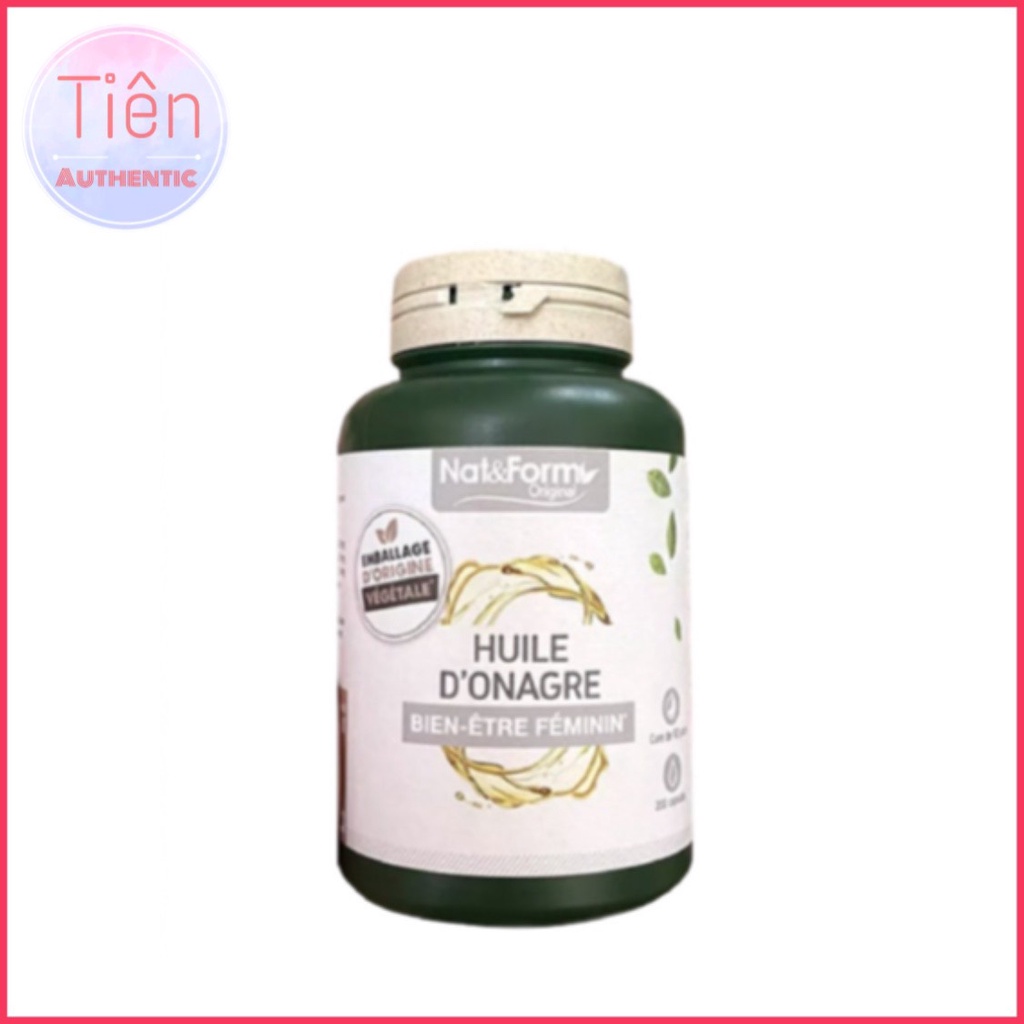 Tinh dầu Hoa Anh Thảo Pháp Nat&amp;Form - cân bằng nội tiết tố - hộp 200 viên Tiên Authentic