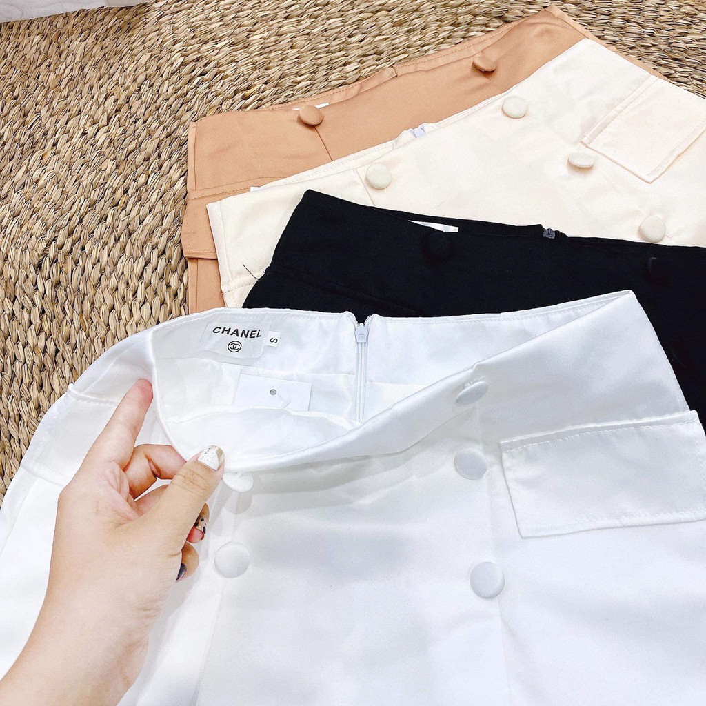 Chân Váy Chữ A Cúc Bọc Nhiều Màu | BigBuy360 - bigbuy360.vn