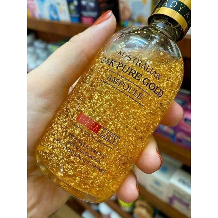 Serum dưỡng da Thera Lady Australian 24K Pure Gold Ampoule 100ml Của Úc ( Tặng Thanh Lăn  và Quà Tặng 0 Đ )