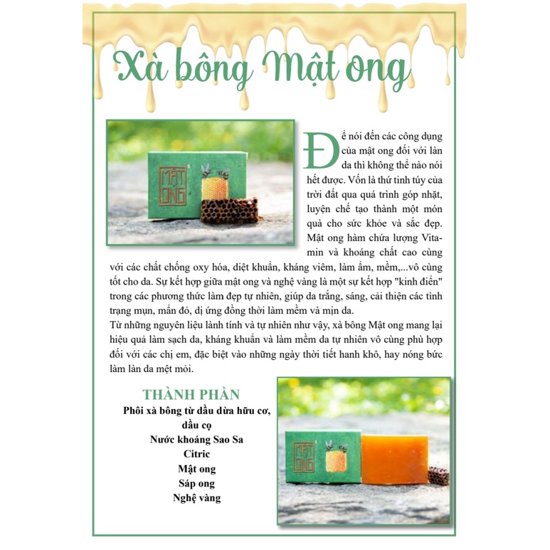 COMBO 3 bánh xà bông, xà phòng thảo dược Sinh Dược MƯỚP ĐẮNG- SẢ CHANH- MẬT ONG