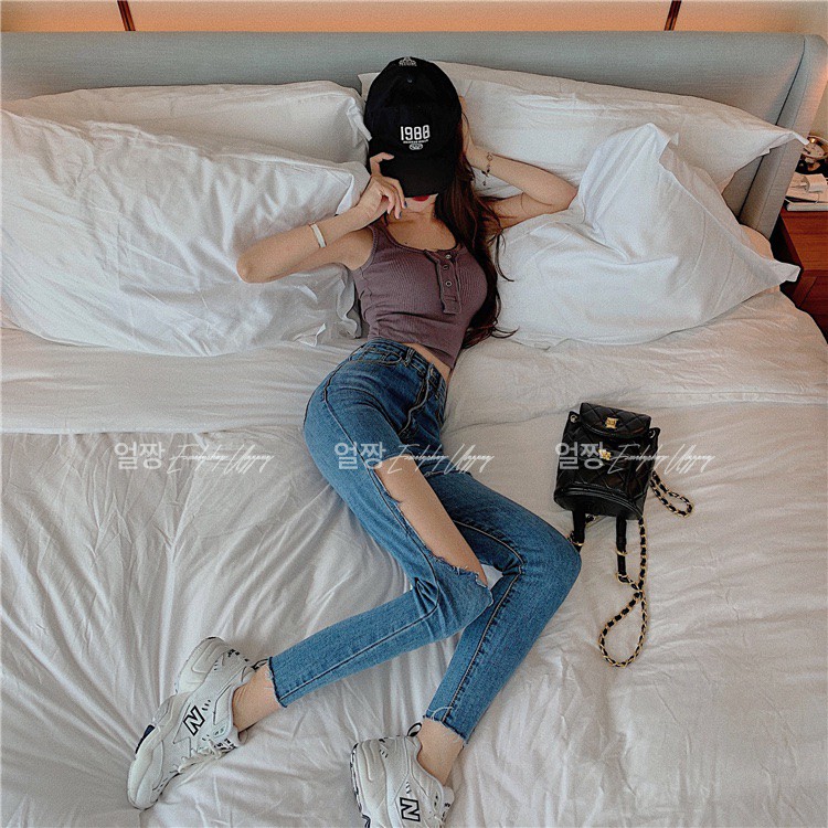 Ulzzang ( 얼짱) - QUẦN JEANS RÁCH THỜI TRANG NỮ