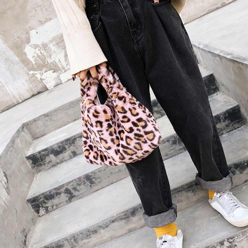 Túi Đeo Vai Phủ Lông Họa Tiết Da Báo Thời Trang Cho Nữ