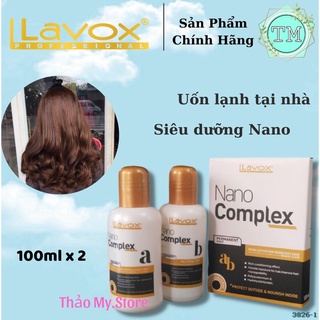 Thuốc Uốn Lạnh Lavox Nano Complex 100ml x 2 (Dạng Nước) - Cặp 2 Chai (AB) Uốn Lạnh tại nhà - Tặng Kèm Bao Tay.