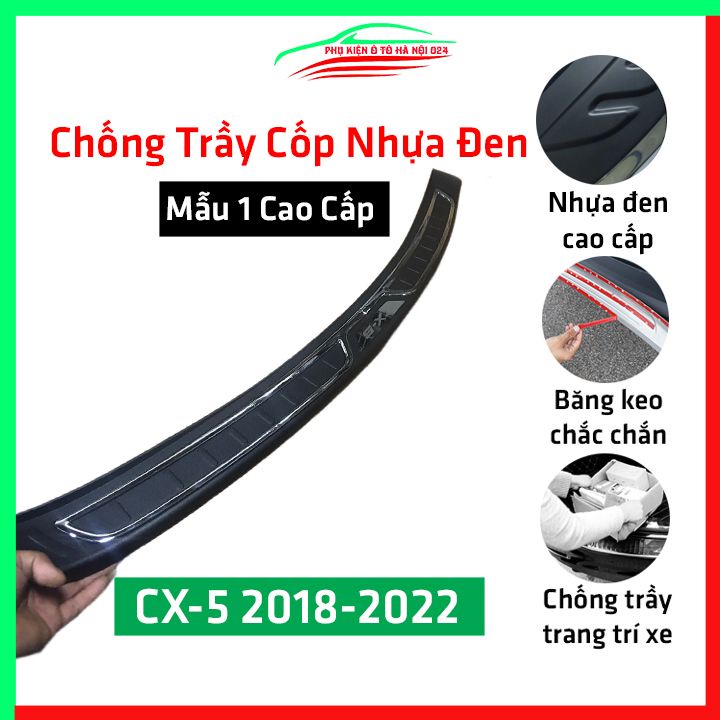 Ốp chống trầy cốp ngoài nhựa đen CX5, CX-5 2018-2020 Mẫu 1 hàng loại 1 dán cốp sau chống xước trang trí xe