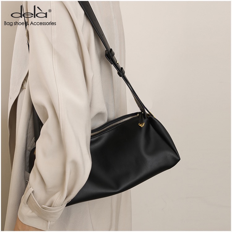 Dela túi đeo vai kẹp nách thời trang đi chơi đi du lich đen cao cấp thời trang đi làm đi nghỉ