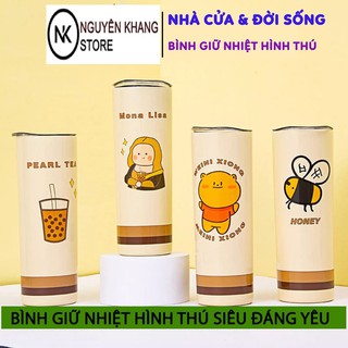 Bình nước giữ nhiệt, ly giữ nhiệt cute, đẹp 650ML Hình Thú Inox 304, giữ nhiệt lâu, Siêu Tiện Cho Mùa Hè Nóng Nực