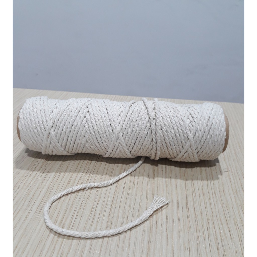 30m dây macrame xoắn ngà 3mm
