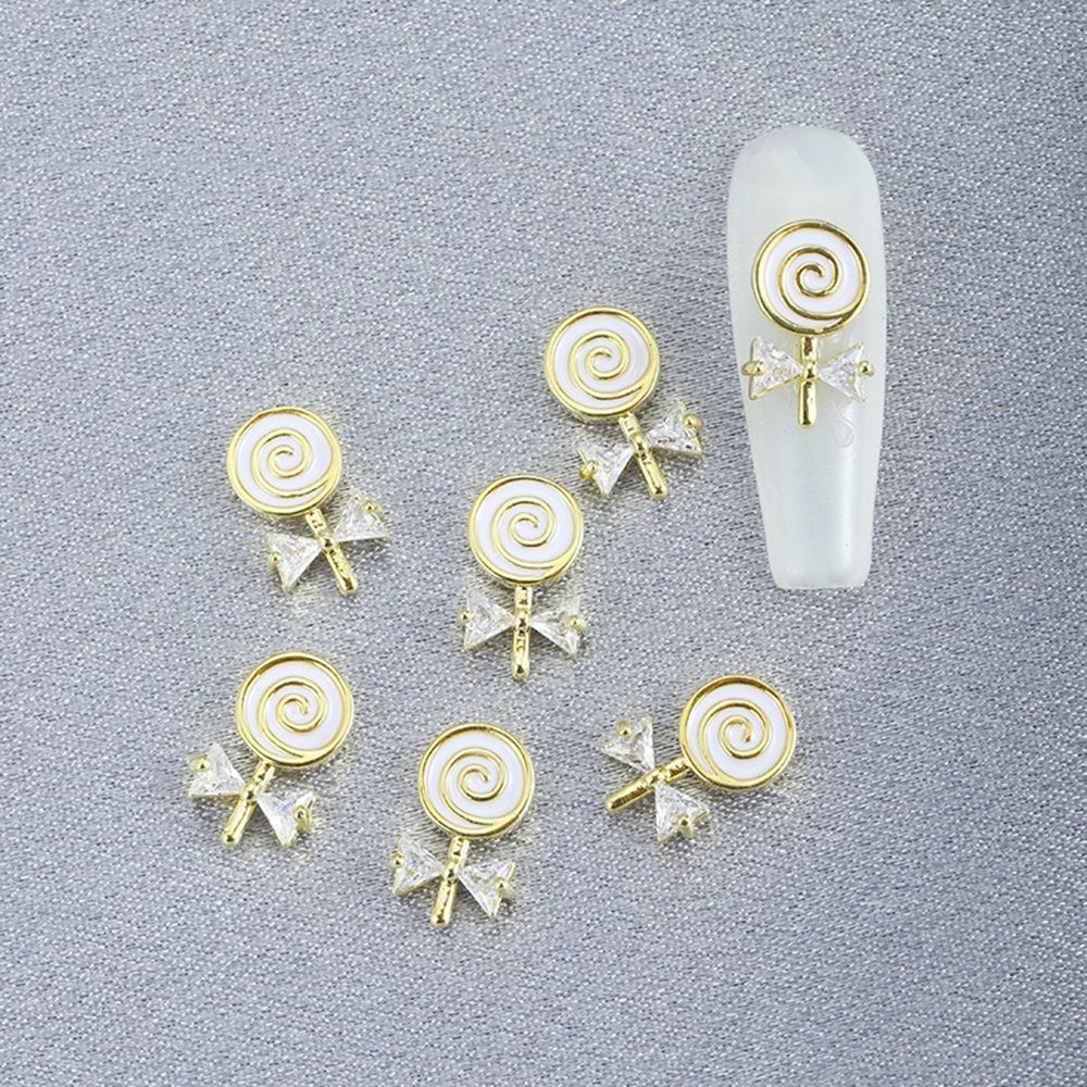 [Hàng mới về] Phụ kiện trang trí móng tay lấp lánh hình cây kẹo mút sang trọng diy