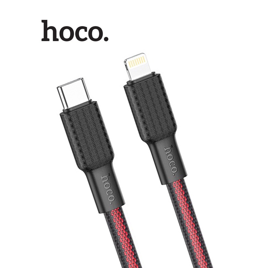 Cáp sạc PD20W Hoco X69 Type-C to vải dệt dây dẹt dài 1M cho ip/tablet táo