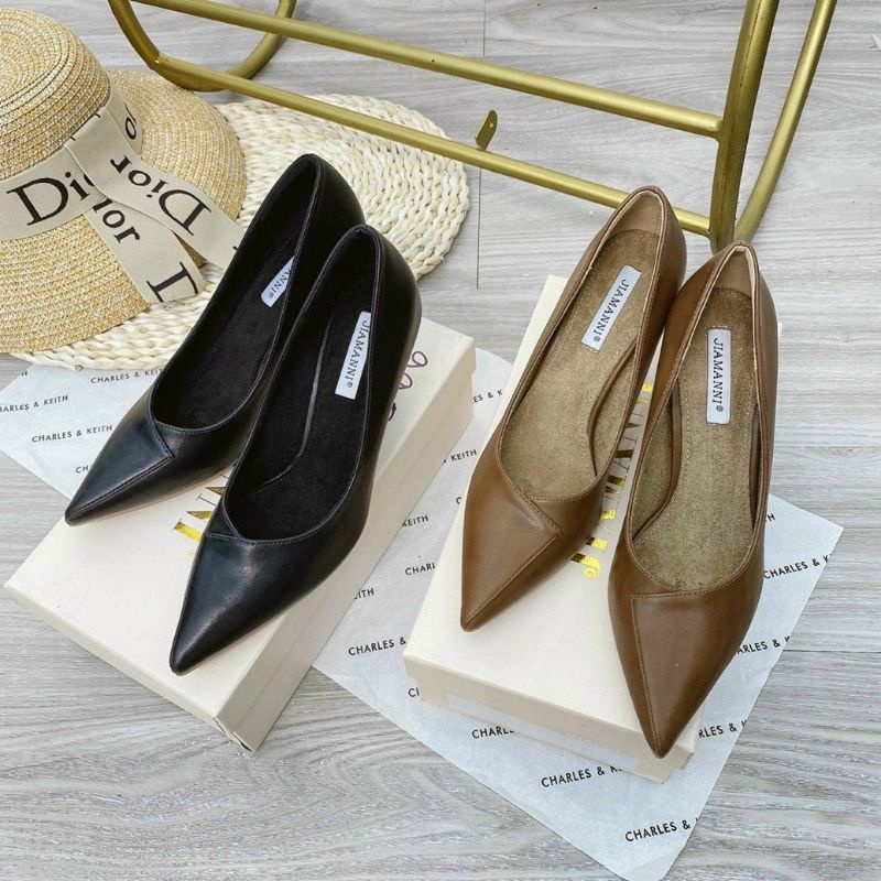 Giầy mũi nhọn gót nhọn 7 phân da mềm hàng Quảng châu