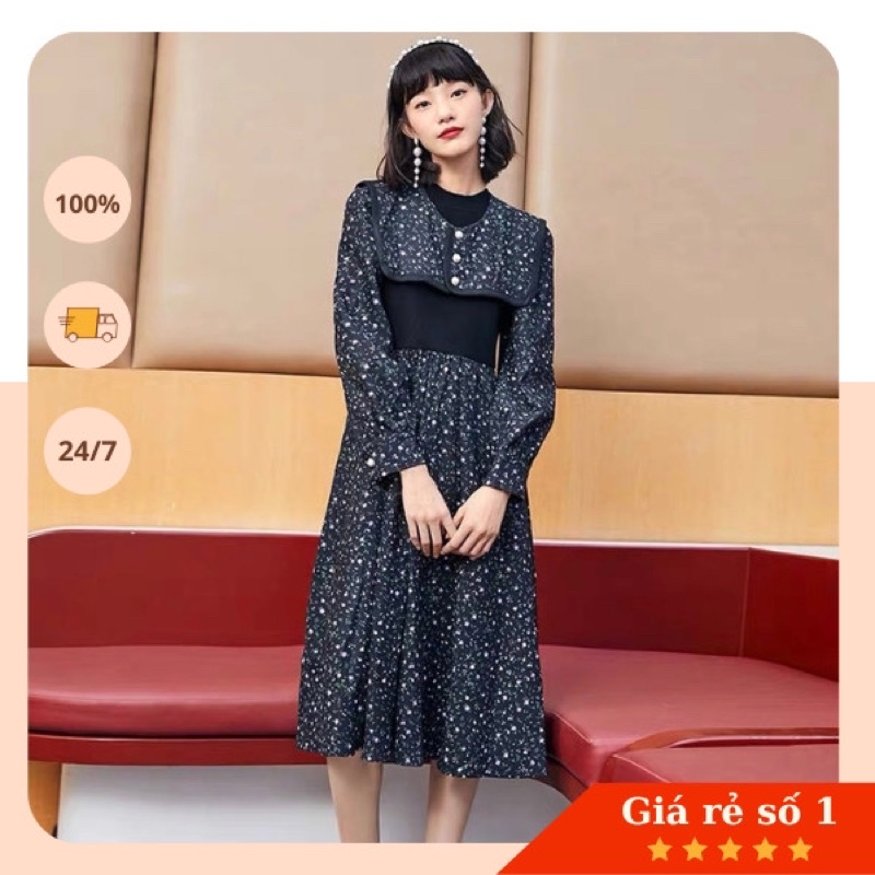 Váy len hoa vintage Vero moda