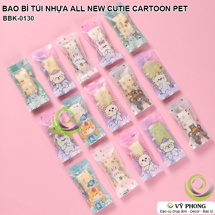 BAO BÌ TÚI DÁN MIỆNG HÀN MIỆNG ĐỰNG BÁNH KẸO ALL NEW CUTIE CARTOON PET KIỂU MỚI QUÀ TẶNG CÁC DỊP LỄ TẾT NOEL BBK-0130