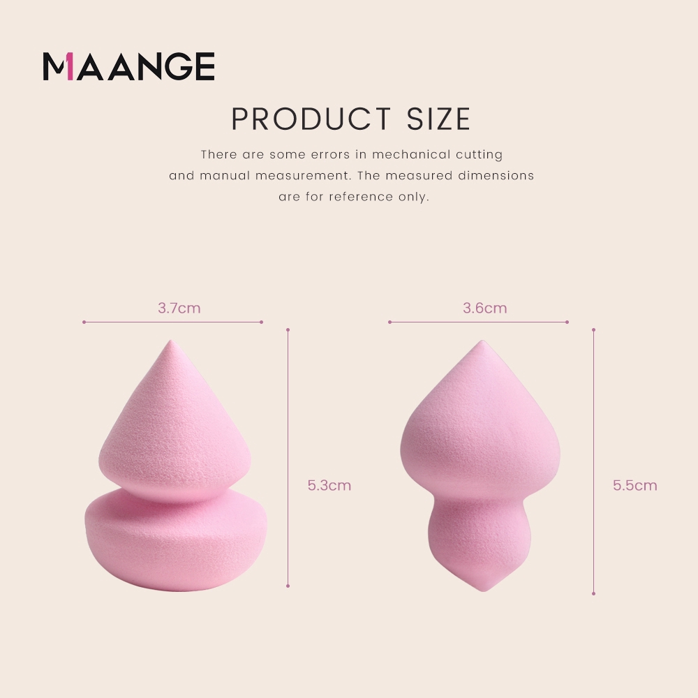 Set 2 mút trang điểm MAANGE màu hồng hình giọt nước làm đẹp