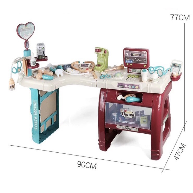 Đồ Chơi Kệ Bác Sĩ Kích Thước Lớn 90cm Có Bàn Làm Việc, Ghế Ngồi, Dụng Cụ Đầy Đủ Cho Bé Nhập Vai [Hàng Cao Cấp]