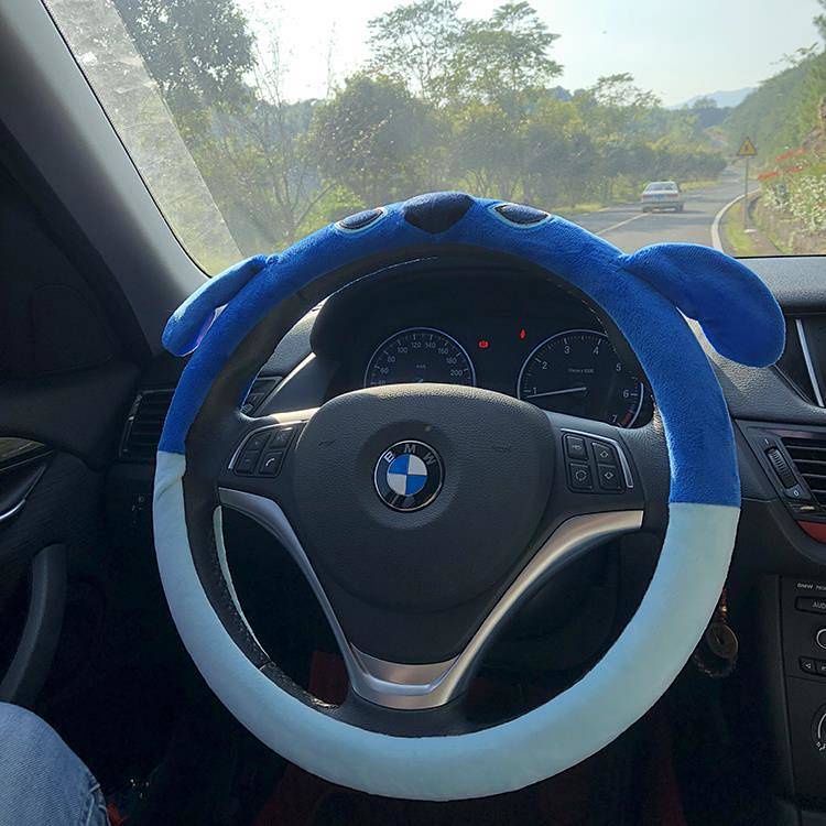 38cm Car Steering Wheel Cover Four Seasons Winter Plush Korean Cute Car Handle Cover Protective Cover Non-Slip Anti-Sweat Female PXLj