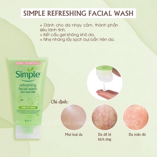 Sữa rửa mặt Simple (bản mới)