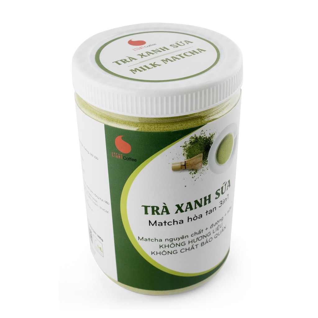 Hũ 550g Bột trà xanh sữa 3in1, matcha xuất xứ Nhật Bản, từ nhà sản xuất Light Coffee