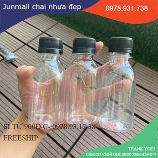 Chai nhựa tròn nắp đen, trắng 120ml