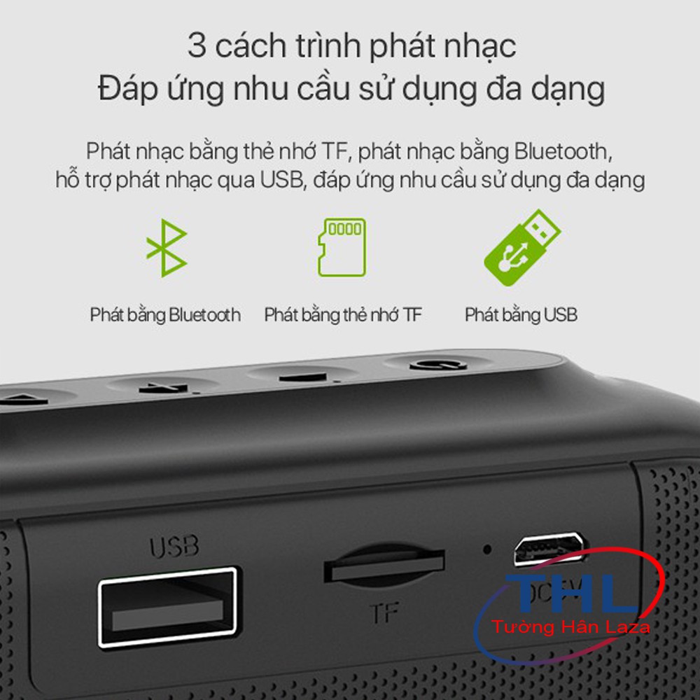 Loa Bluetooth Mini 5.0 ROBOT RB100 Hỗ trợ thẻ Micro SD & USB - Hàng chính hãng
