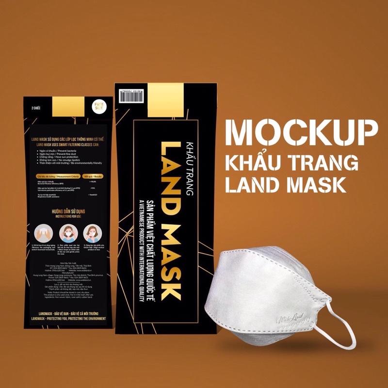 Khẩu trang 3d Land Mask, KG Mask tiêu chuẩn KF94 xuất Hàn gói 6 cái