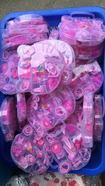 Hộp buộc tóc hello kitty siêu yêu cho bé