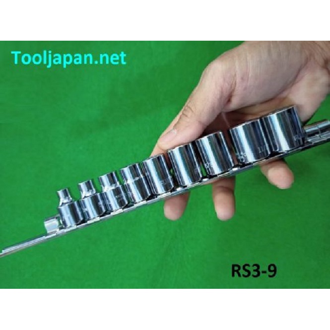 Bộ đầu khẩu 6 cạnh 3/8″ loại ngắn RS3-12 Flag Japan RS3-12 RS3-9
